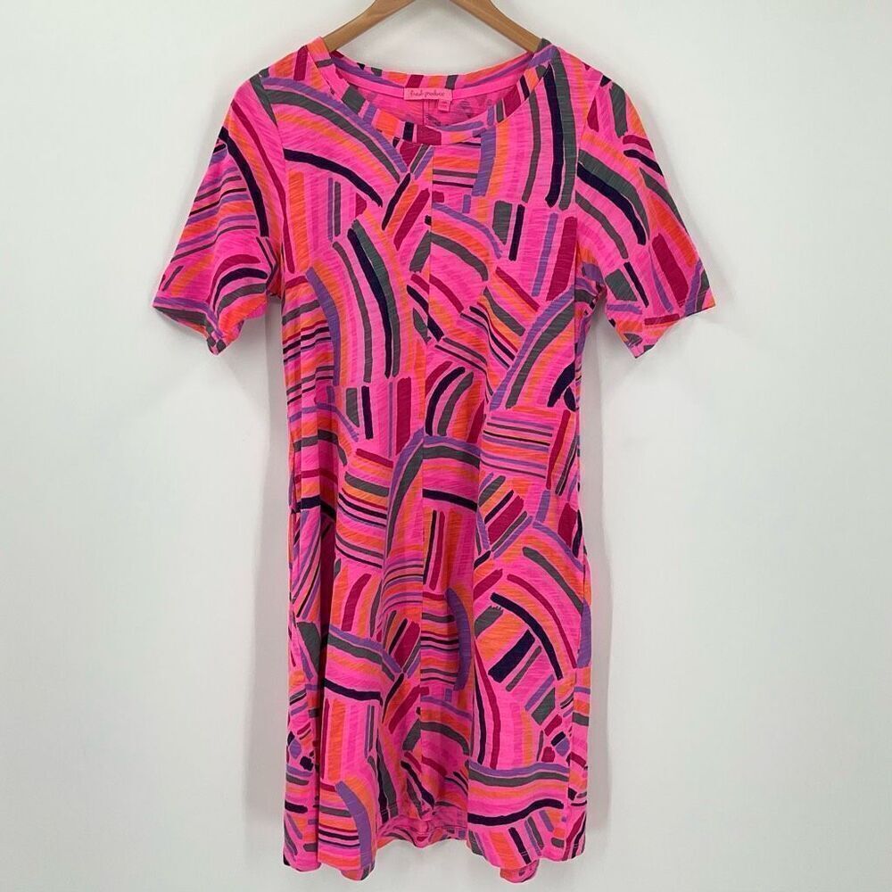 Fresh Produce Sundrenched Lorna‎ T-Shirt Dress Flamingo Pink Women Small Pockets